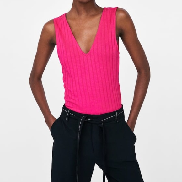 zara v neck bodysuit